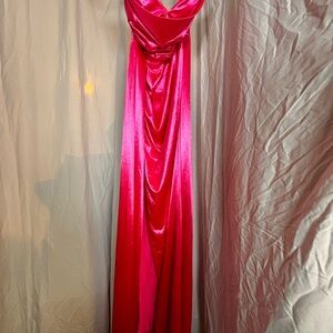 Elegant Pink Satin Gown